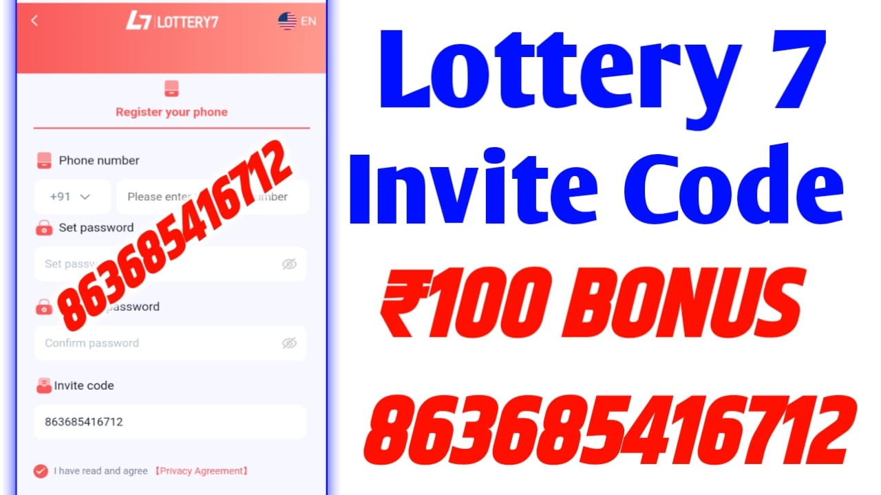 Lottery 7 Invite Code - 863685416712